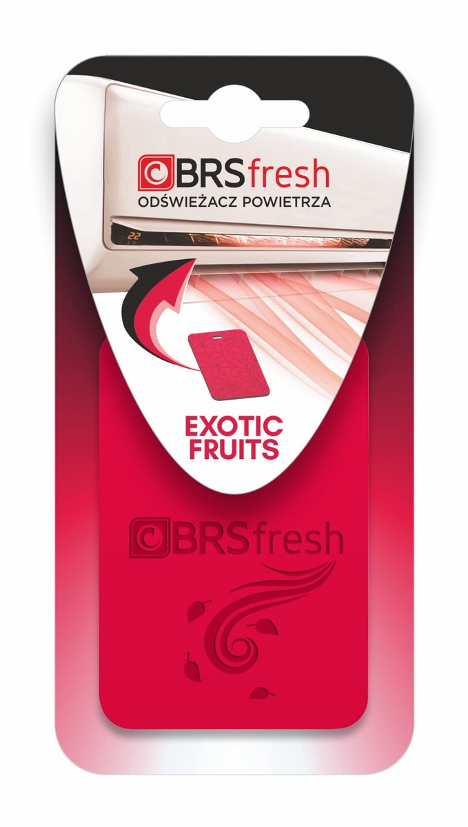 BRS FRESH Luchtverfrisser voor Airco binnenunit - 1 Stuk - Geur: Exotic Fruits - Geurhanger voor Thuis & Auto - Langdurige Polymeer Geur
