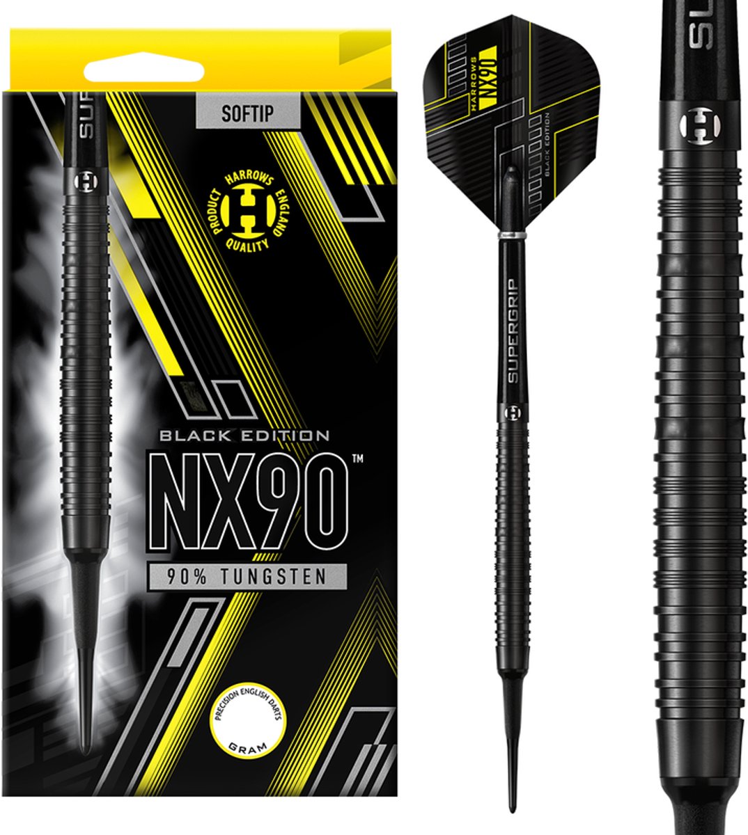 Harrows NX90 Black 90% - Soft Tip Darts