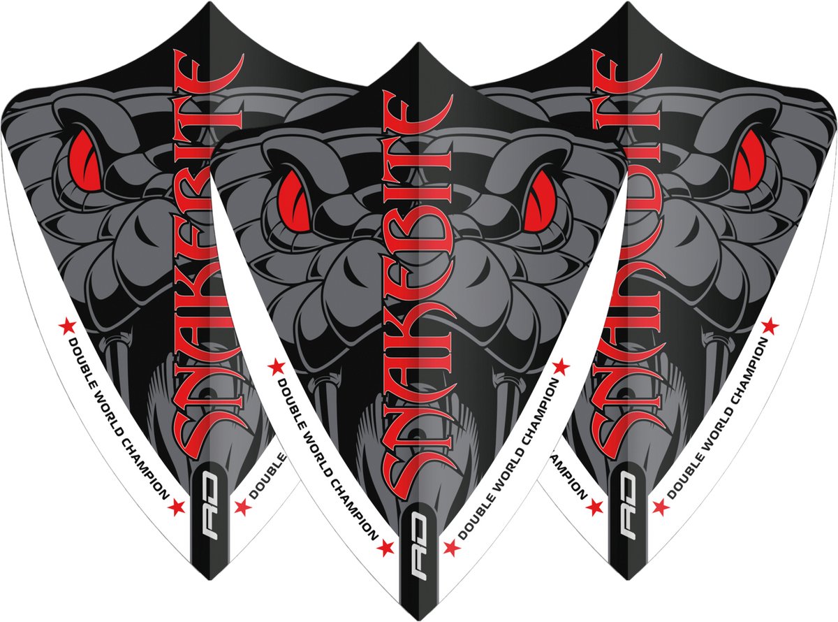 Red Dragon Peter Wright Snakebite Double World Champion Freestyle Red Eyes - Dart Flights