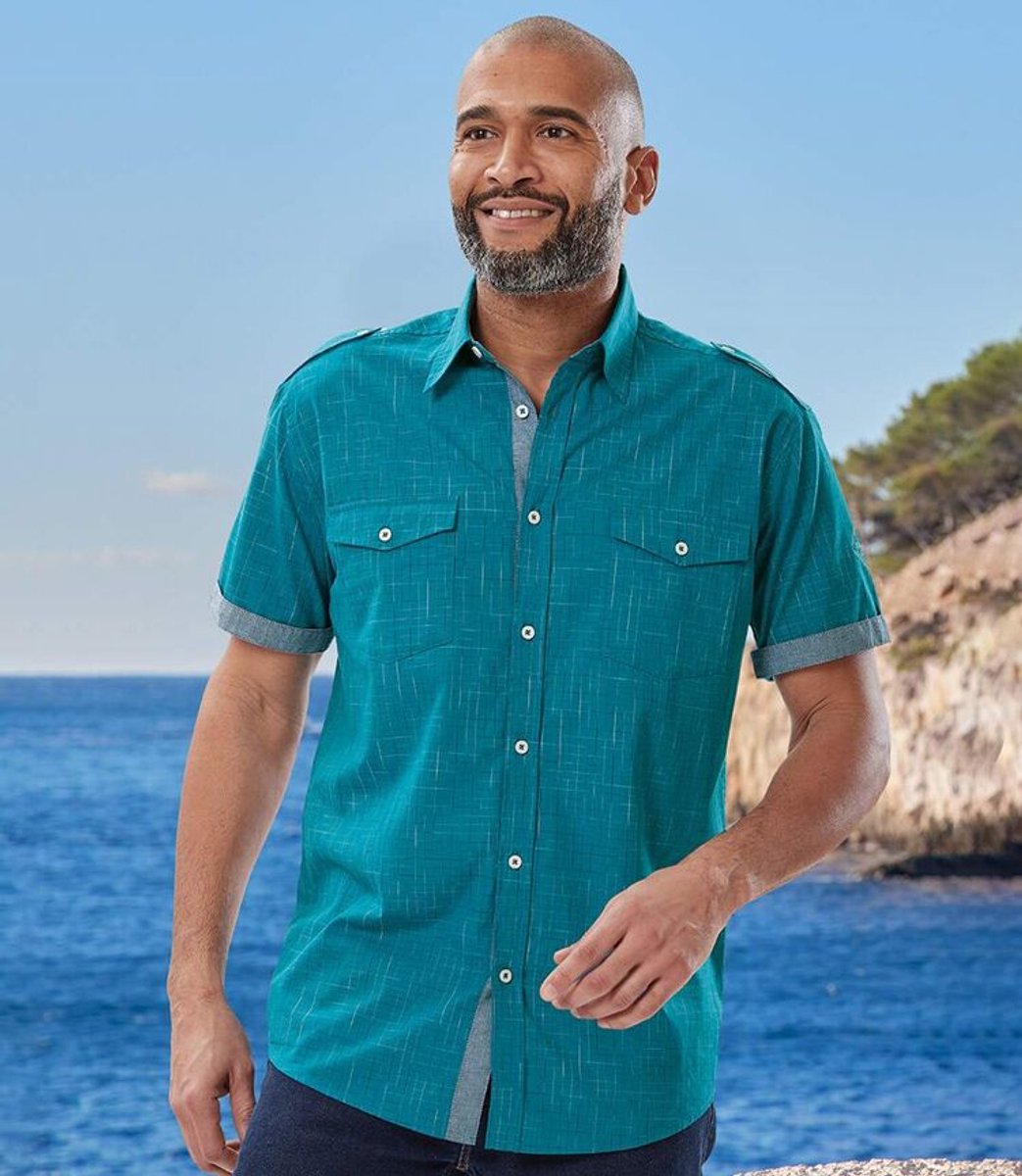 ATLAS FOR MEN - Popeline overhemd Yachting Sail Coast - Heren - Verkrijgbaar in grote maten - XL
