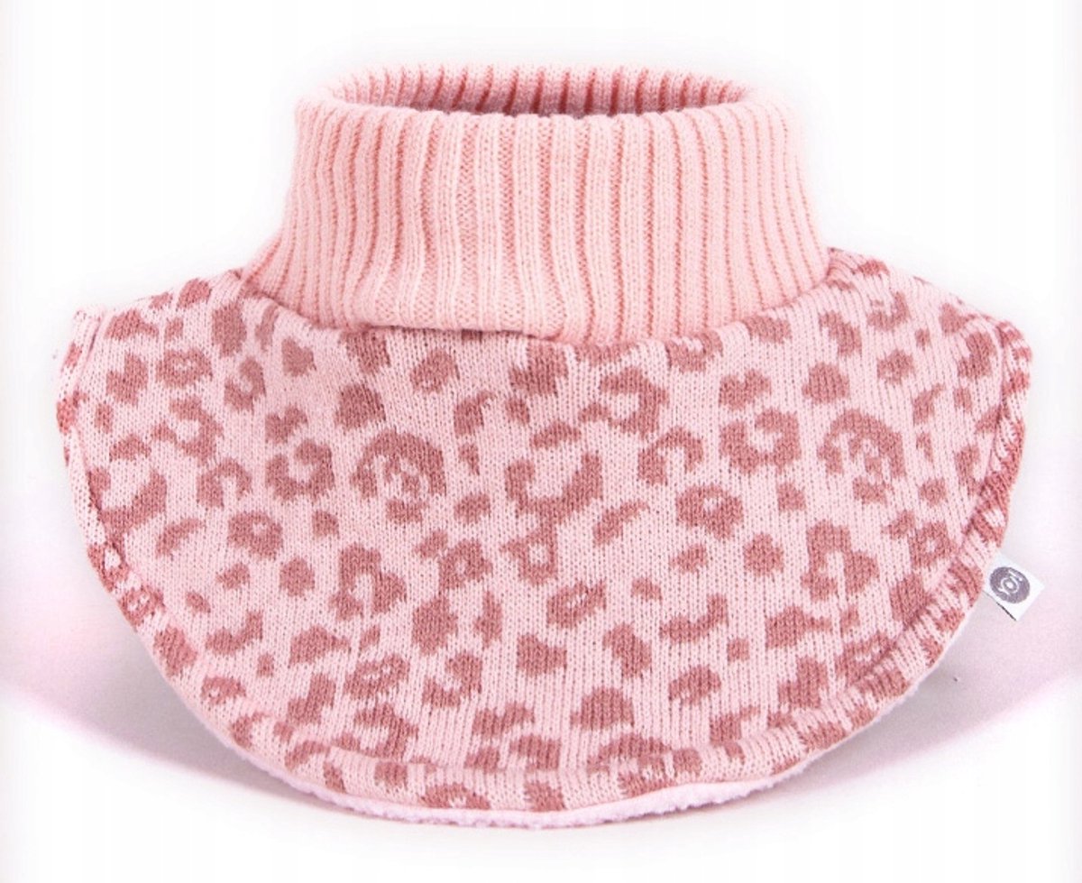 Kinder Col Sjaal Acryl + Fleece Roze Panterprint 0-3 Jaar