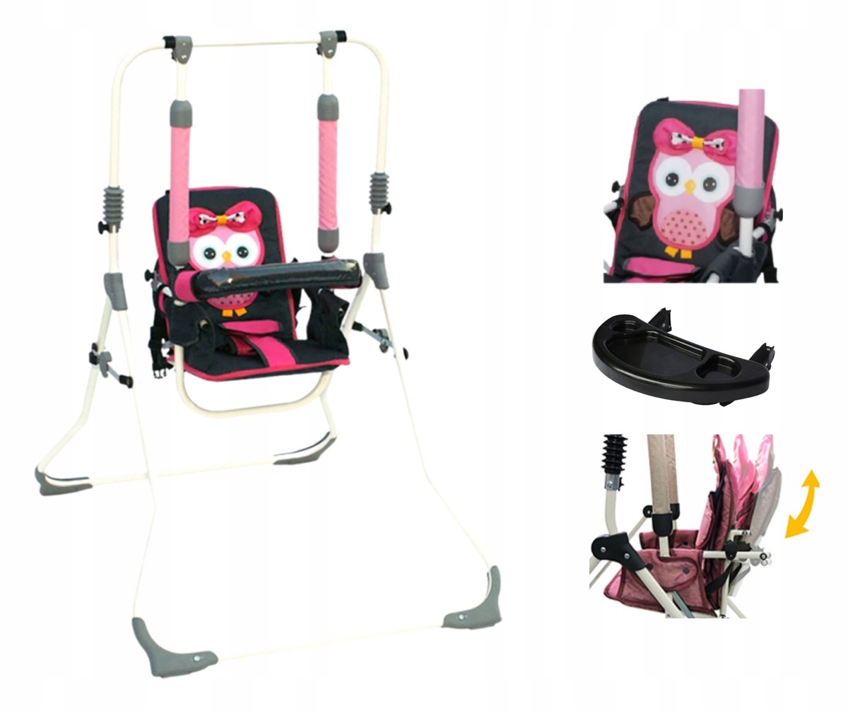 3-in-1 Opvouwbare Staande Baby Schommelstoel met Tafel & Stoel