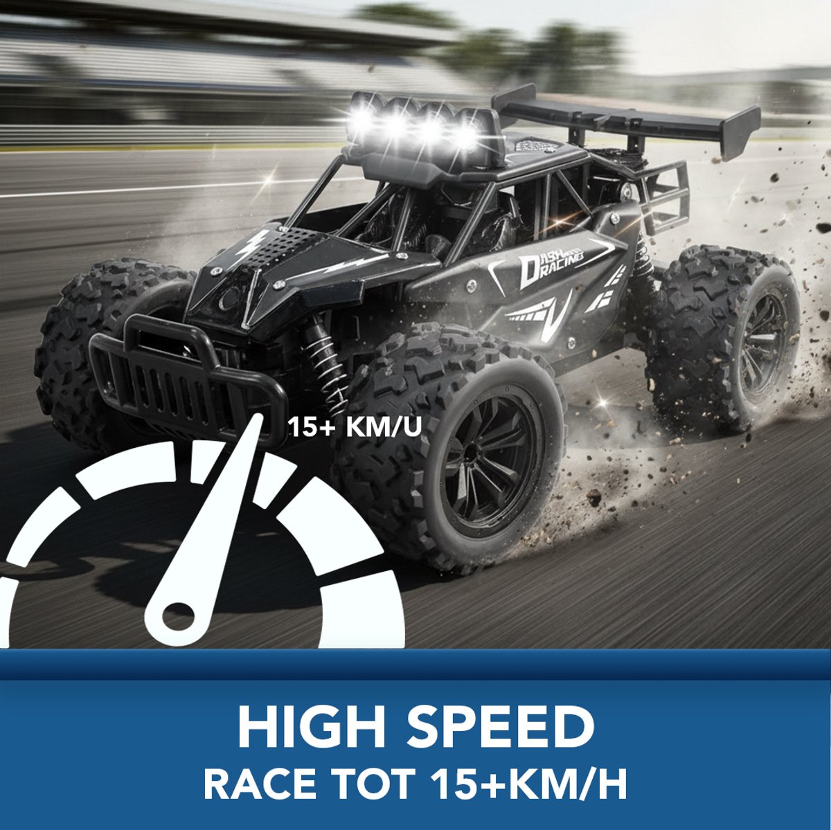 Little Monkeez RC Bestuurbare Auto X15 Beast - 1:16 All-Terrain met 30+ Min Speeltijd - 15 km/h — afbeelding 2