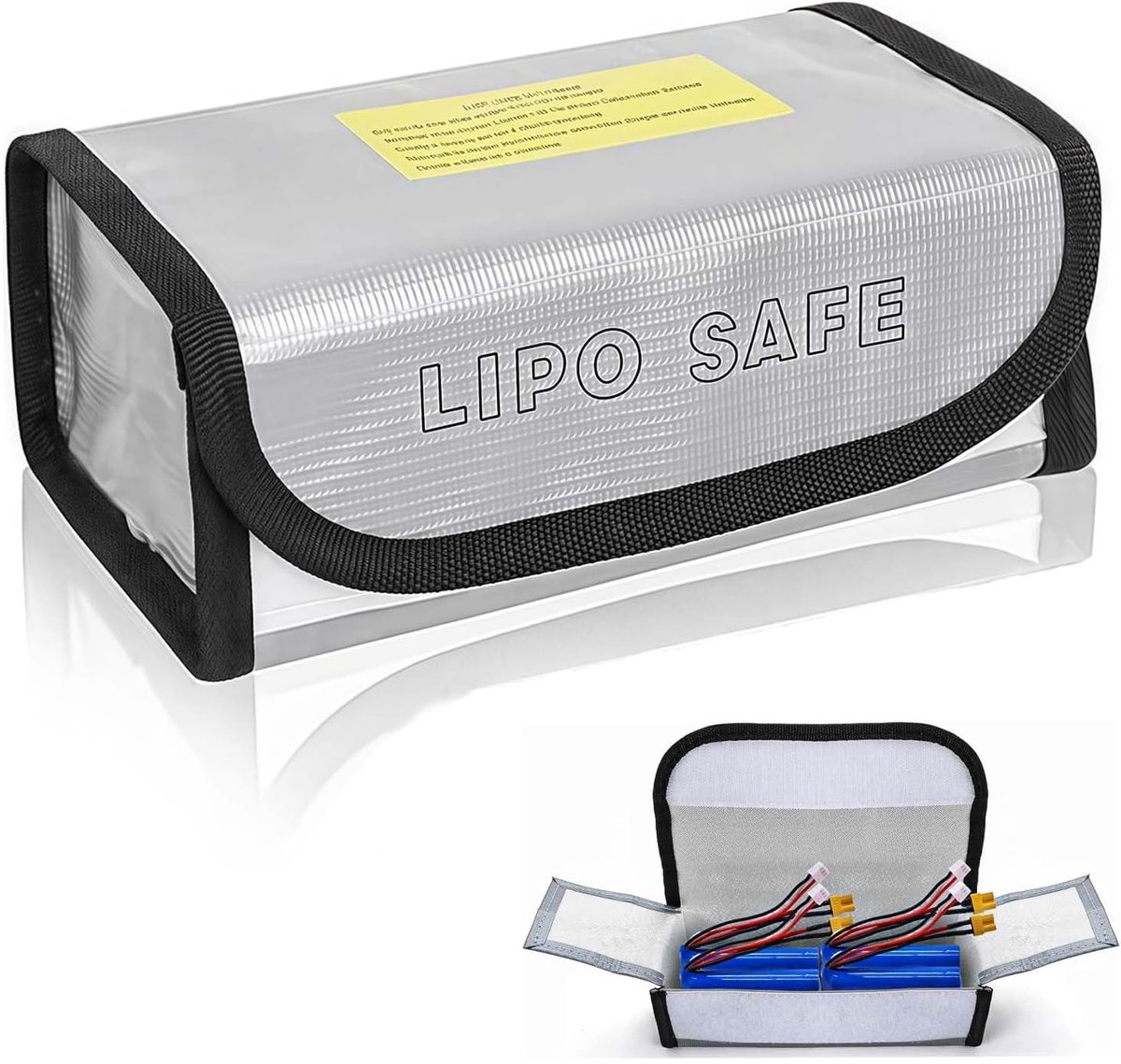 Lipo Battery Bag - Fireproof - Explosion-Proof - Veilig Opladen - Zilver (1 Stuk)