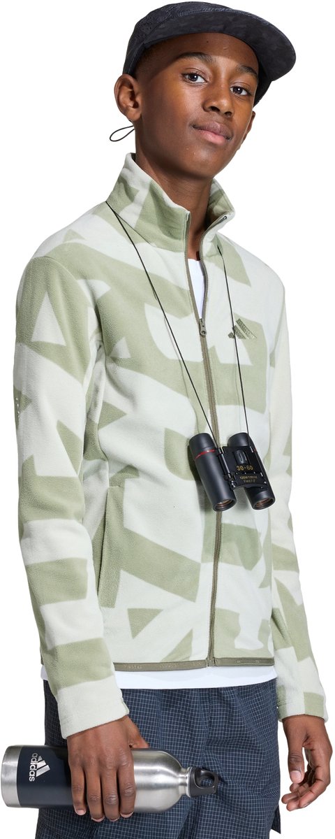 Adidas Terrex Terrex Multi Bedrukt Fleece Jack Met Lange Ritssluiting Kids Kinderen Groen