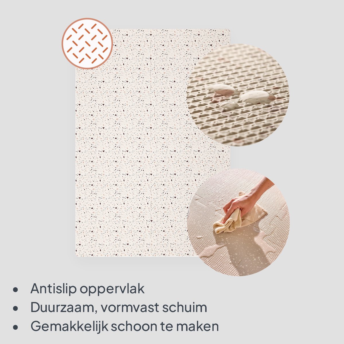 Yoka Speelmat Baby – Premium Speelkleed Foam – Veilig & Zacht – Dubbelzijdig Vloerpuzzel – Opvouwbaar + Opbergtas – voor Binnen & Buiten – Speeltapijt – Baby Speelgoed 6 3 9 1 maanden – Babygym Play Mat – Cadeau vanaf 0 jaar Mooie Beige Kraamcadeau — afbeelding 9