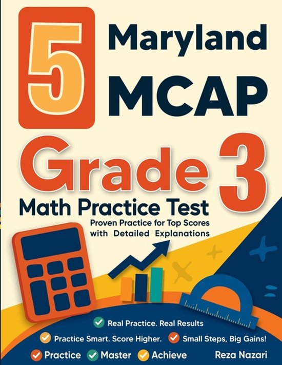 5 Maryland MCAP Grade 3 Math Practice Tests - cover