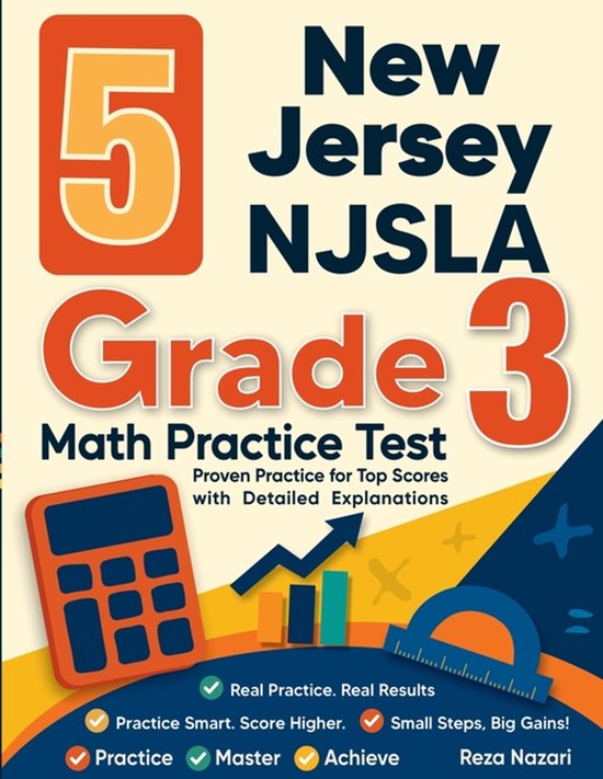 5 New Jersey NJSLA Grade 3 Math Practice Tests - cover