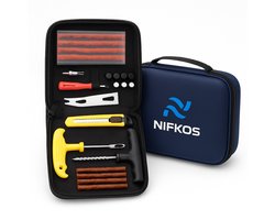 Nifkos - Premium Bandenreparatieset 32 delig - Motor - Bandenreparatieset – Banden reparatieset - Reparatie set Banden - voor auto - bestelwagen - motorfiets - kofferbak