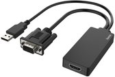 Hama 00200342, 0,15 m, USB Type-A + VGA (D-Sub), HDMI, Mâle, Femelle, Droit