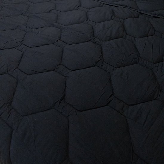 HappyBed Couette toute l'année simple 200x200 - Double - Couette lavable sans housse - Imprimée sans housse - Couette sans housse avec impression - Noir