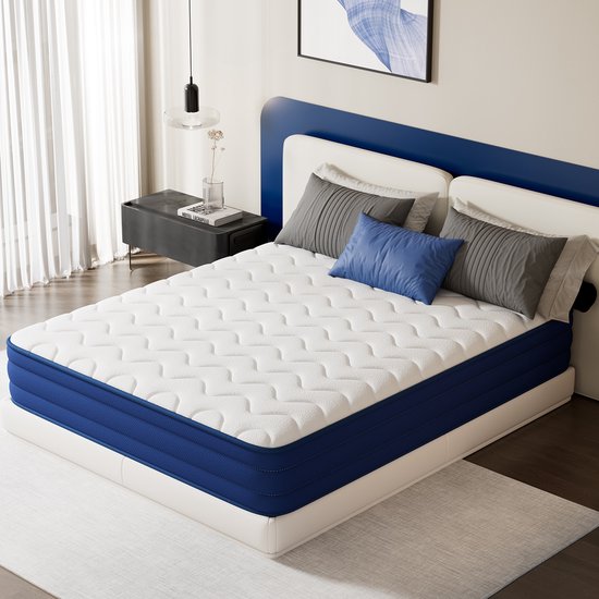 HOMAVO Matras 140x190 cm – 22 cm – Pocketveringmatras – 7-Zones – HR Koudschuim – H3 gemiddelde hardheid – Orthopedisch – OEKO-TEX Gecertificeerd