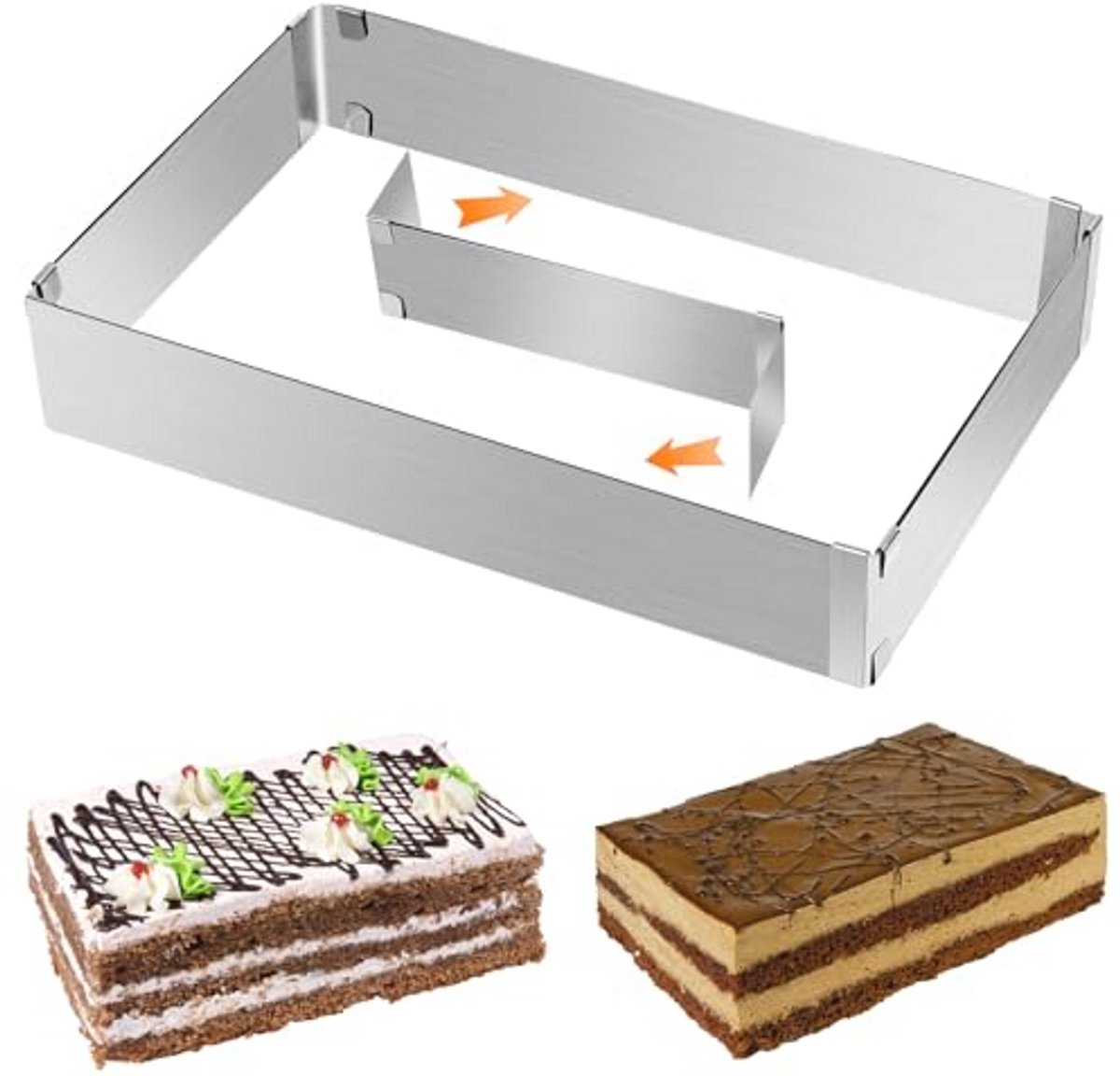 Verstelbaar Bakframe - Roestvrij Staal voor Cake en Gelaagde Taarten