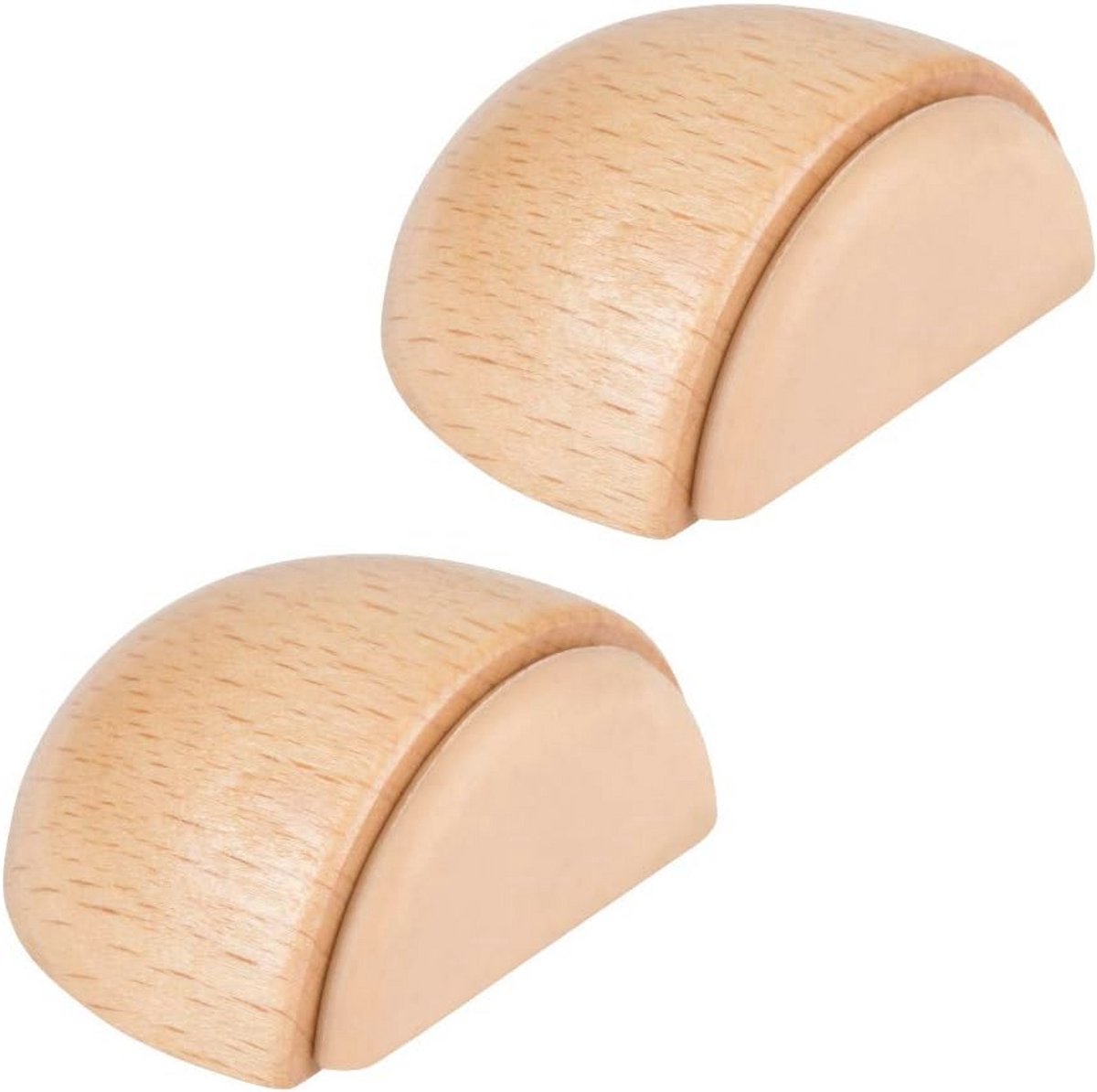 Houten Deurstoppers Set van 2 - Natuurlijke Bescherming tegen Aanslagdeuren - 49 x 38 x 23 mm