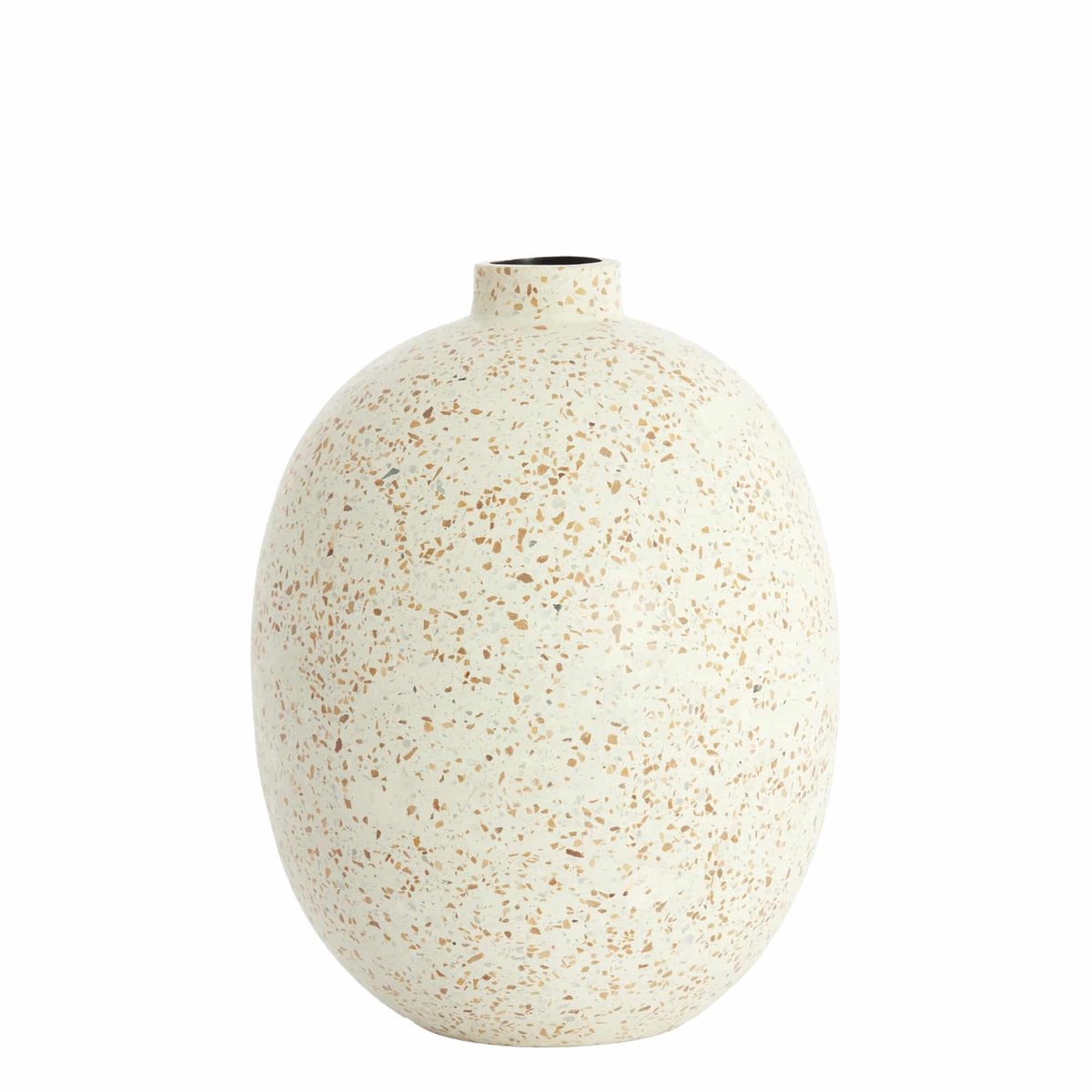 Vaas Orxeta - Wit - Ø31x41cm - Metaal - - Bloemenvaas - Woondecoratie - Decoratieve vaas voor woonkamer of slaapkamer - Moederdag - Moederdag cadeautje - Moederdag cadeau voor mama