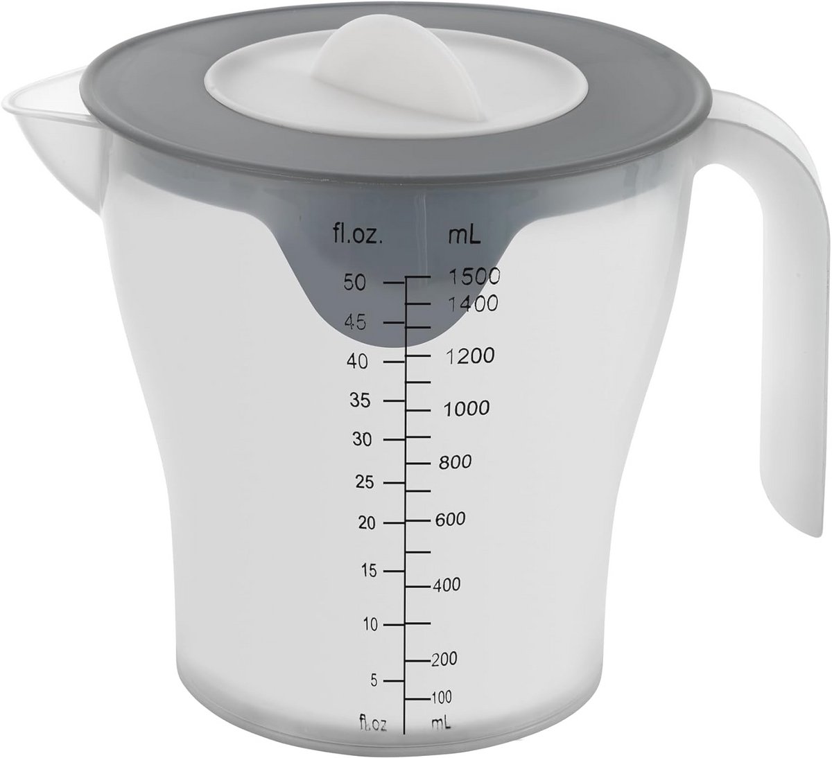 Mengbeker met Deksel en Schenktuit - 1,5L Maatbeker met Geïntegreerde Zeef
