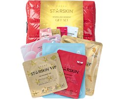 STARSKIN® Sparkling Moment 6-delige Giftset – Luxe Geschenkset voor Vrouwen met Sheetmaskers – Hydraterend, Voedend & Verfrissend – Inclusief Herbruikbaar Toilettasje – Perfect Beauty Cadeau – Korean Skincare