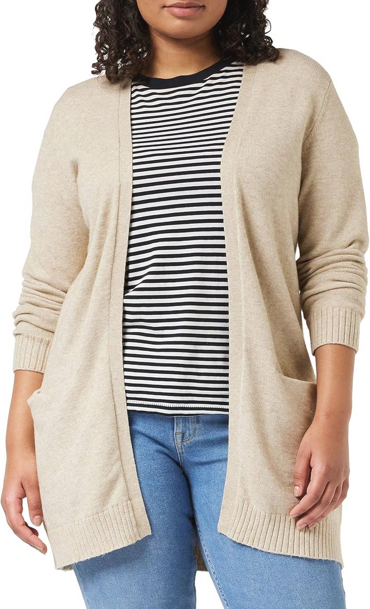 Lange Gebreide Open Knit Dames Cardigan Vest
