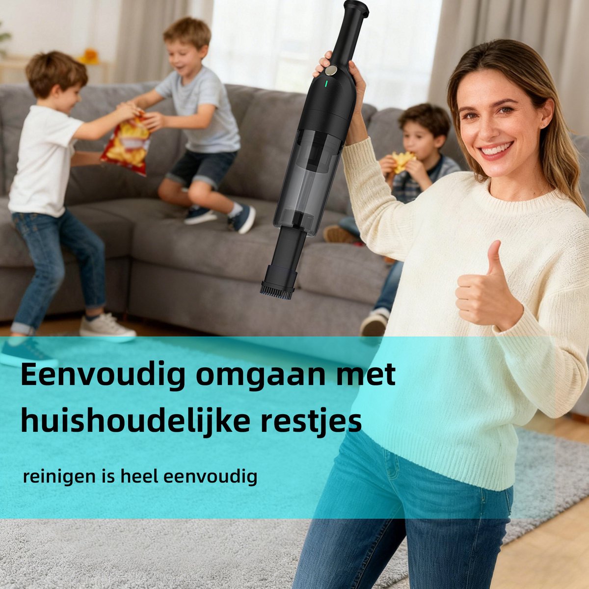 Grenintol H6X - Handstofzuiger Oplaadbaar - Kruimelzuiger - afbeelding 2