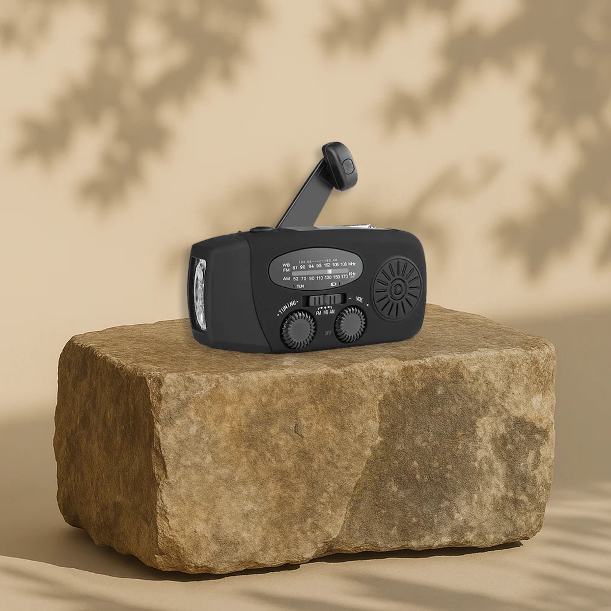 Zazitec Solar Crank Emergency Radio – AM/FM – Powerbank – Solar & Hand Crank – Zaklamp – Noodradio & Telefoonlader