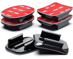 Pack of 6 Adhesive Holders - Curved Flat Helmet Mount - Compatibel met GoPro Hero 11 10 9 8 7 Max Fusion 6 5 4 Session 3+ 3 2 1 - DJI Osmo Action Cameras