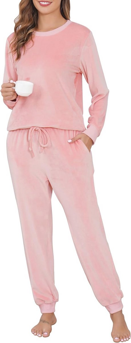 Warme en Pluizige Damespyjama - Zachte Fleece Loungewear voor Winter