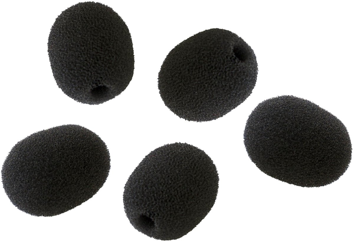 Radius Lavalier Mic Foam windshields Black, Pack of 5