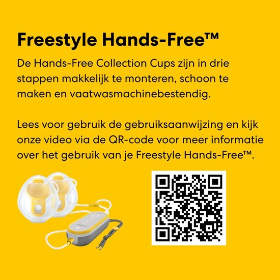 Medela Freestyle Hands-Free borstkolf – Dubbele elektrische handsfree borstkolf – Draagbaar - Transparant/Geel – Inclusief oplaadbare accu
