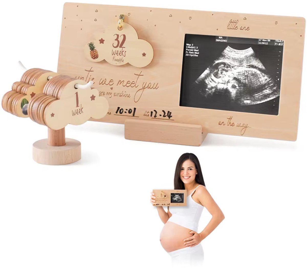 Sonogram Fotolijst Baby Echo Foto - Ultrasone Photo Frame -Zwangerschap Aandenken en Baby Cadeau -Aankondiging voor Nieuwe Moeders en Ouders