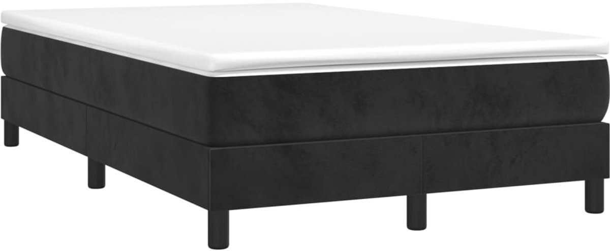 Tweepersoonsbed | Dubbelbed | Volwassenenbed | Boxspring met matras fluweel zwart 120x190 cm