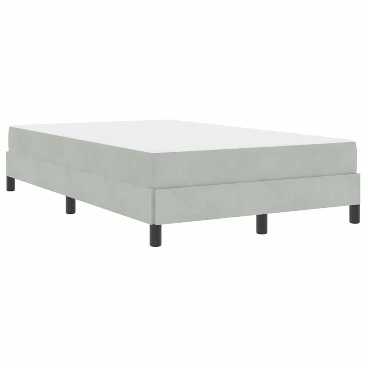 Tweepersoonsbed | Dubbelbed | Volwassenenbed | Boxspringbed met matras Lichtgrijs 120 x 190 cm Fluweel