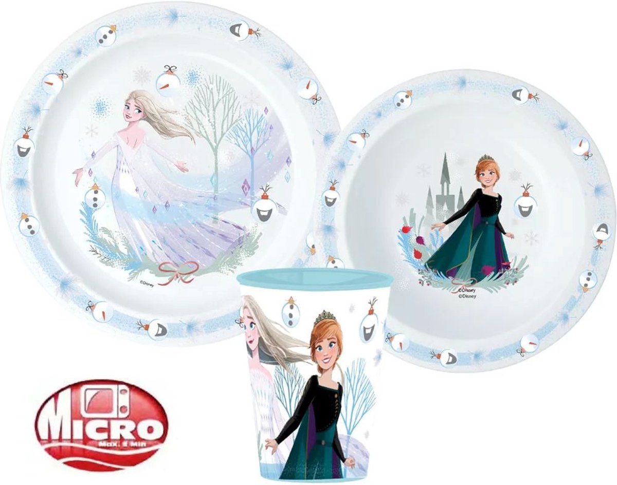 Frozen Kinderserviesset – 3-delig – Bord, Kom en Beker – BPA-vrij – Voor Peuters en Kleuters