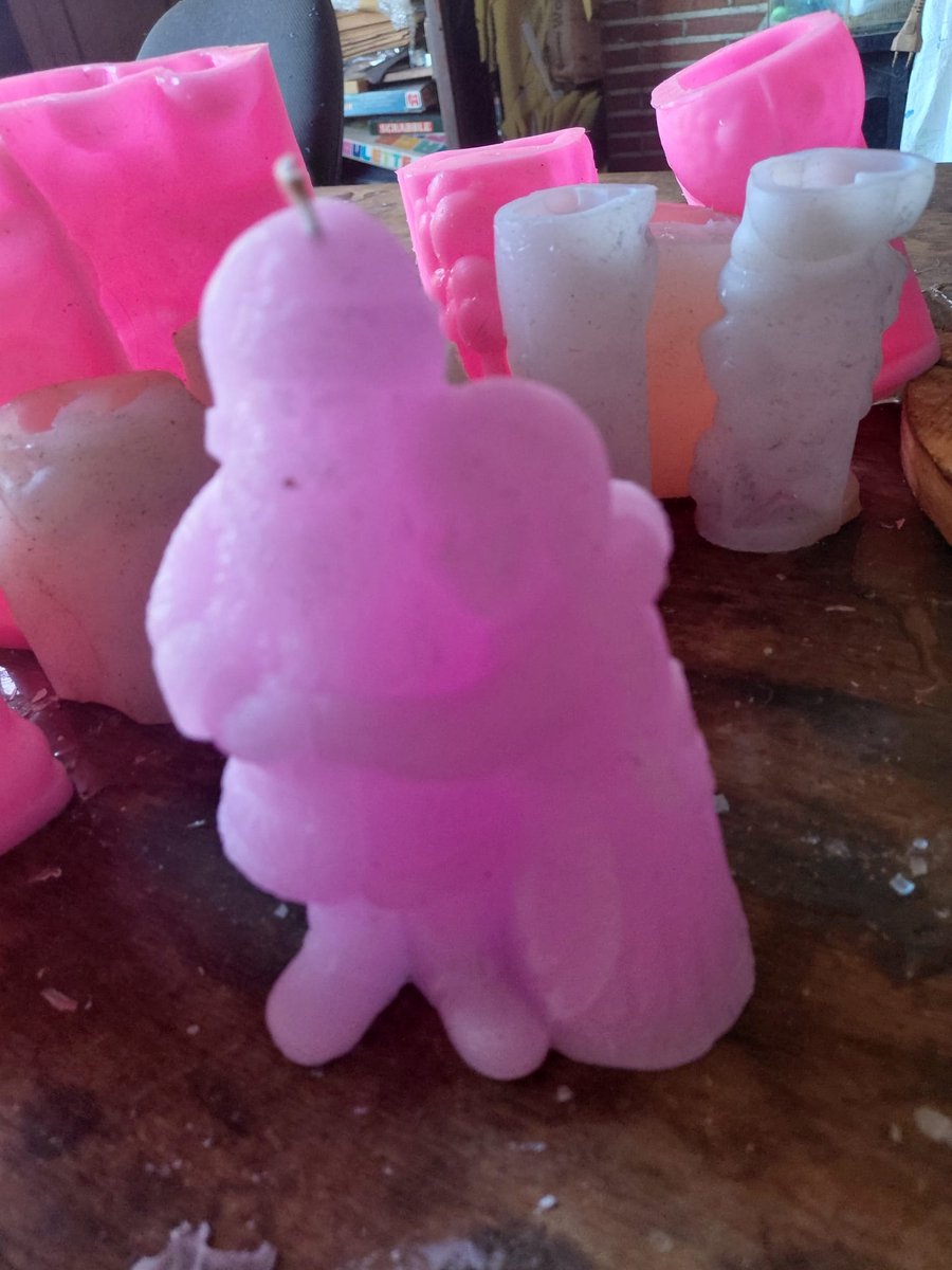 starwolf, kerst, kerstmis, kaars, kerstman met kerstvrouw, roze, uniek, geschenk,