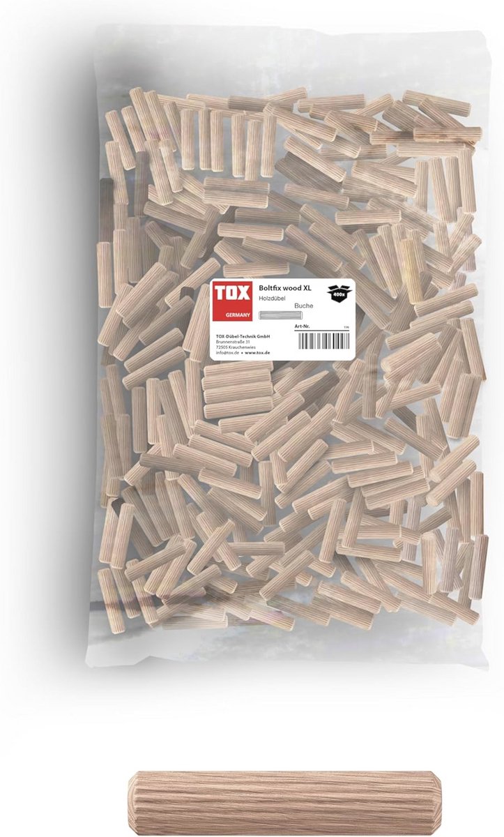 Houten Dowel 8x40 mm - Betrouwbare Verbinding voor Meubel- en Hoekconstructies - 500 Stuks