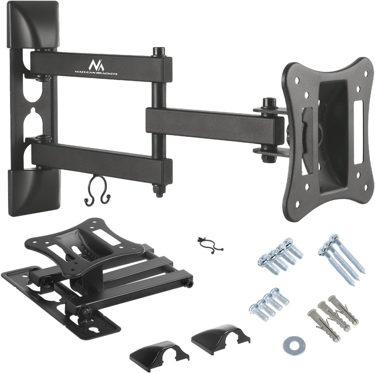TV muurbeugel voor 13-27 inch schermen, VESA 100x100, met verticale instelling tot 20 graden, geschikt voor LED, OLED en QLED TV's