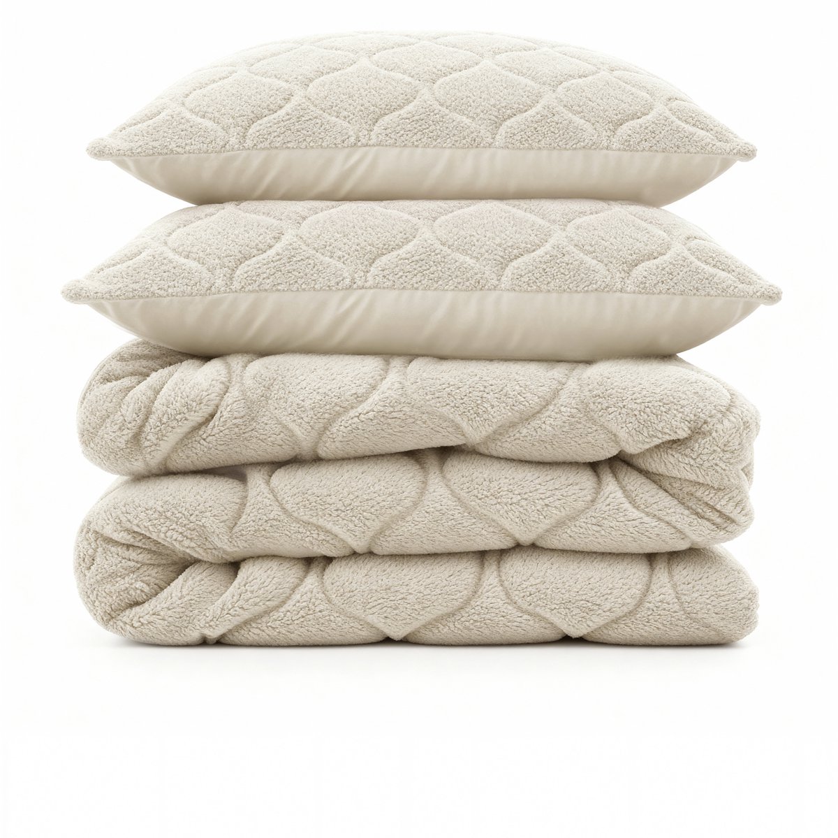 Sleeptime 2 in 1 Teddy Premium Dekbed zonder Overtrek - Dekbed Inclusief Slopen - 240 x 200 cm - Beige