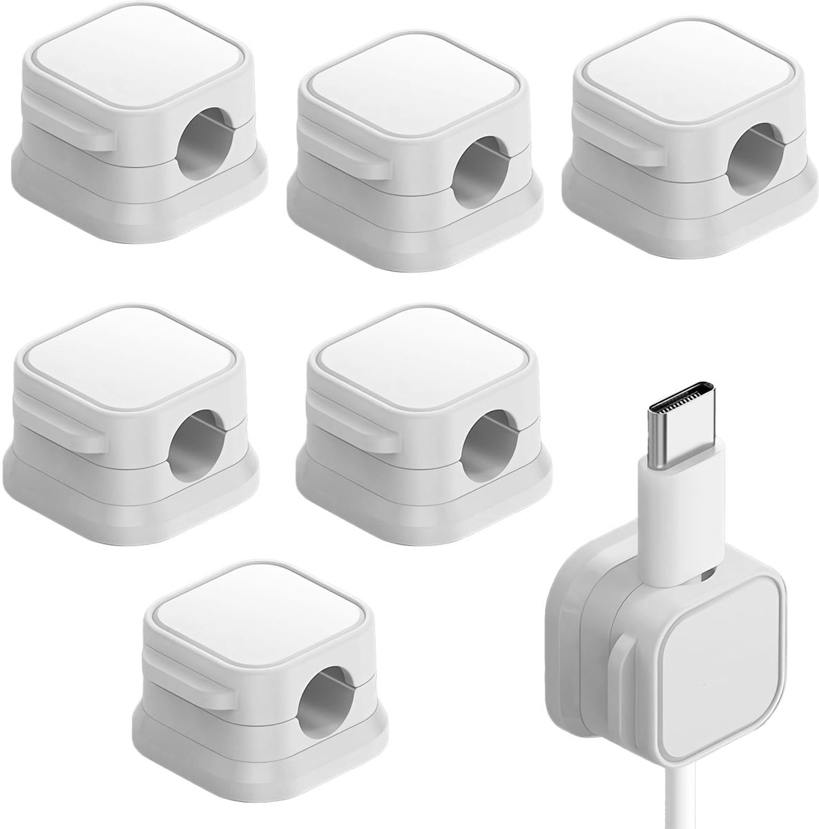 IMPERATORIS® Kabelorganizer - Geschikt voor eReaders, Opladers en Elektronica Accessoires - Reis Tasje voor Kabels - 6 Stuks - Wit