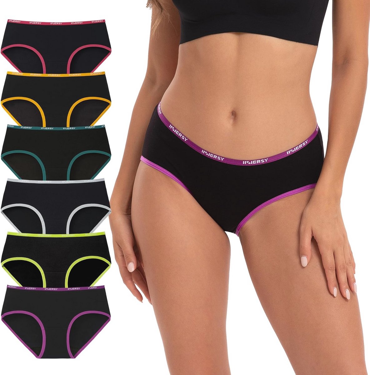 Dames Stretch Katoen Slips – 6 Stuks Ondergoed voor Vrouwen