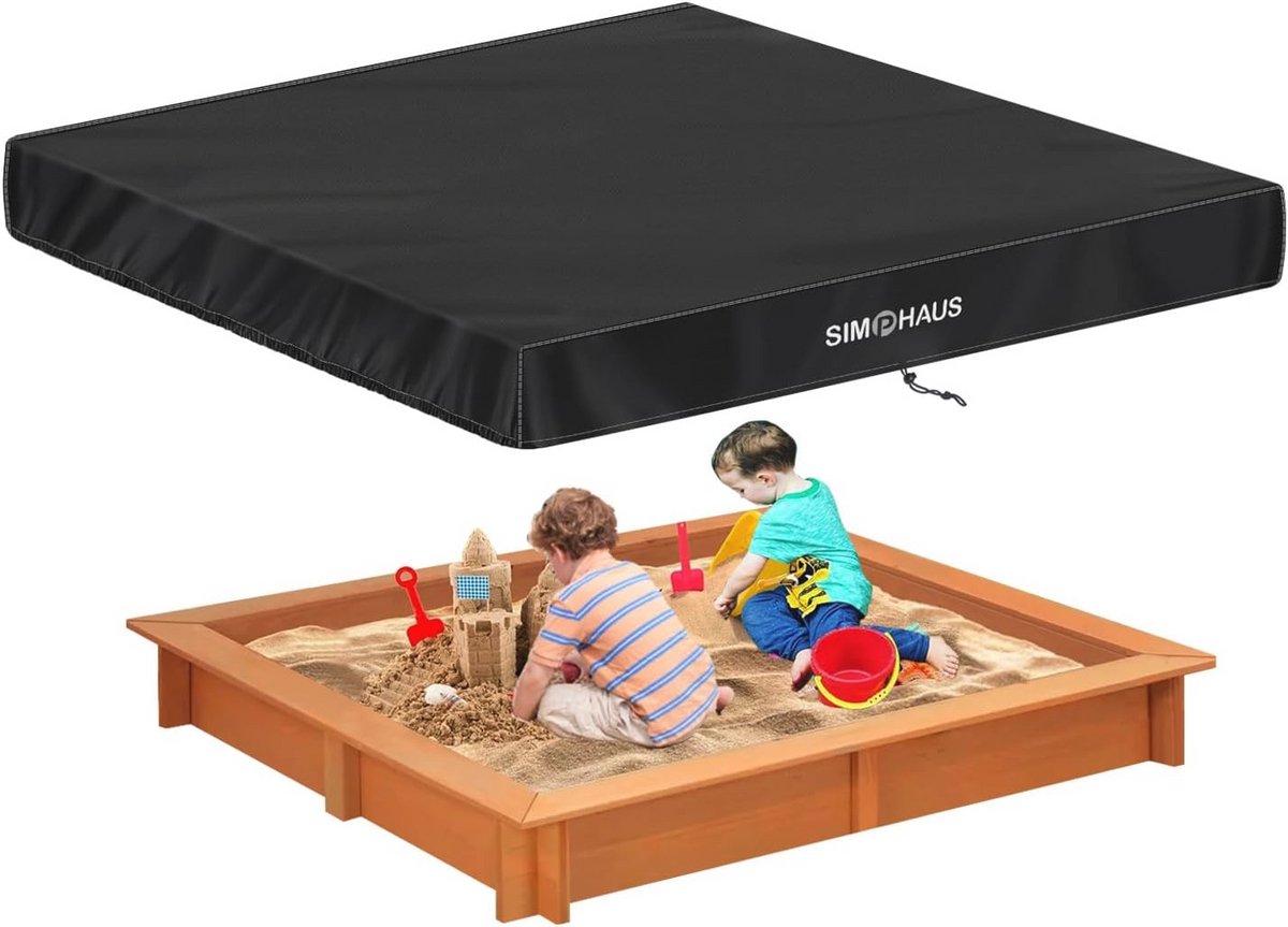 Zandbak Dekzeil met Koord - Waterdicht, UV Bescherming, 420D Oxford Stof, Beschermhoes voor Zandbak, Kinderzwembad en Tuinfurniture 180x180x20cm