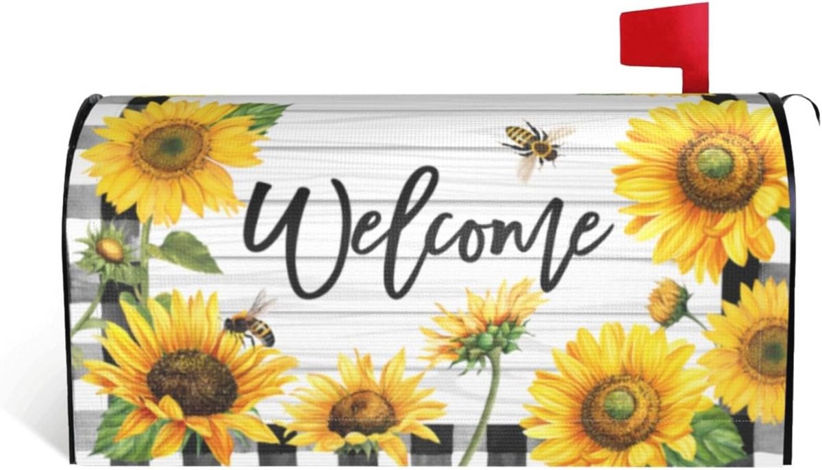 Zonnebloemen Brievenbus Cover - Magnetische Welkom Bloemen Decoratie voor Tuin en Yards