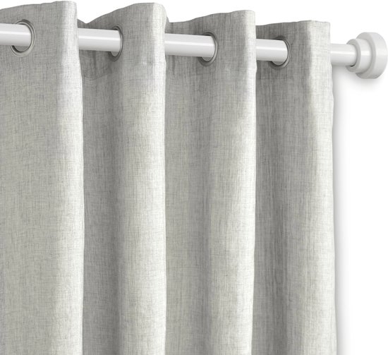 ACAZA Tringle à Rideau Auto-Tendante pour Rideau - Rail Extensible sans perçage ni trous - Tringle de 125-220 cm - Wit