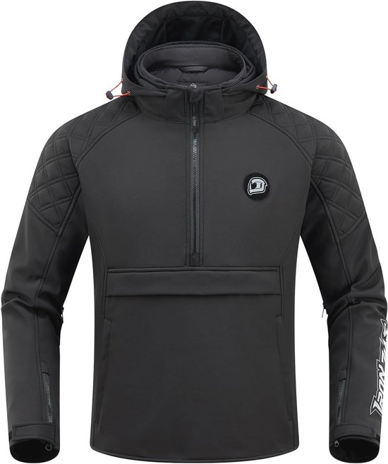 Motorjas met CE-pantser voor winter en koud weer, waterafstotend, casual hoodie met uitneembare voering