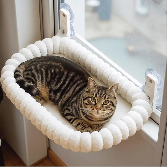 GUUSII HOME 2PCS Kattenraam Lounger Hangmat Venster Kattenbed Vensterbank Katten Lounger Opvouwbare Vensterbanken Draadloze Katten Hangbed met Sterke Zuignappen 52 * 30cm Houdt 25kg (Lichtgrijs, M GUUSII HOME 2PCS Kattenraam Lounger Hangmat Venster Kattenbed Vensterbank Katten Lounger Opvouwbare Vensterbanken Draadloze Katten Hangbed met Sterke Zuignappen 52 * 30cm Houdt 25kg (Lichtgrijs, M