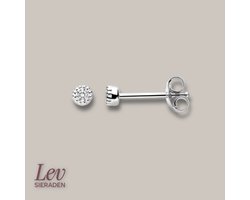 Lev Sieraden - 925 Zilver oorknoppen met Zirkonia steen - 3,5 mm - Dames oorbellen - per paar