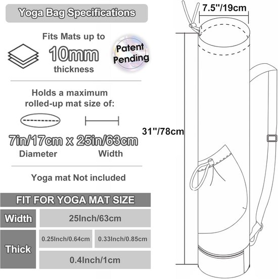 Yogamat Tas - Yogatas Groot - Yogamat Tas Waterdicht van Merkloos — afbeelding 4
