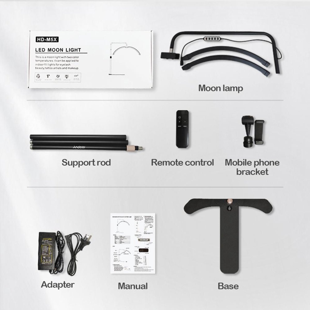 LuminexPro M5 Moonlight - Professionele LED Booglamp 36W - Dimbaar 3200K-5600K thumbnail 3