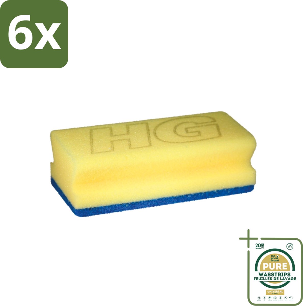 HG Sanitairspons - Voordeelverpakking - 6 stuks - Sanitair schoonmaken - Spons