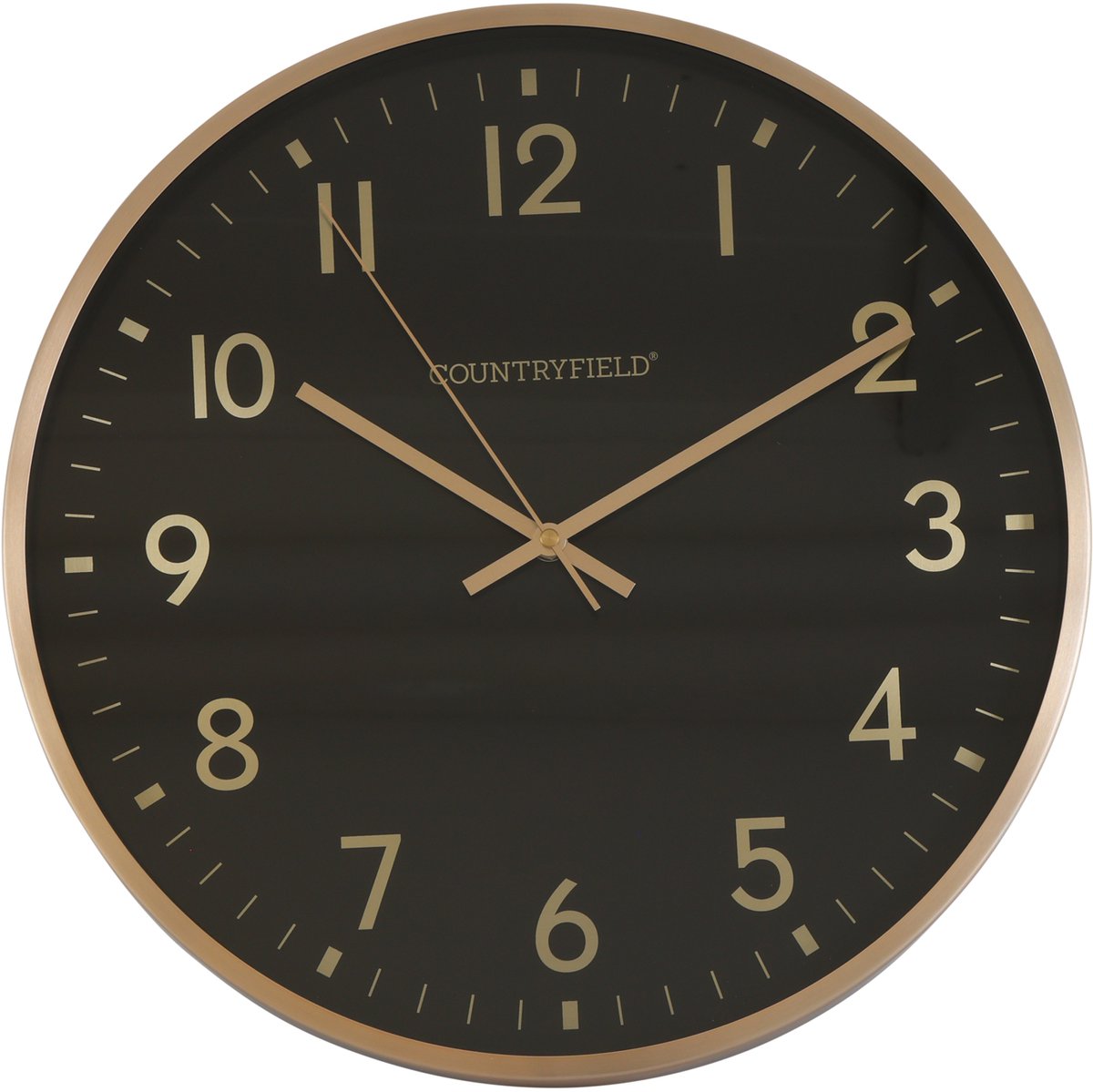 Wandklok copper 40x40x5cm zwrt/goud
