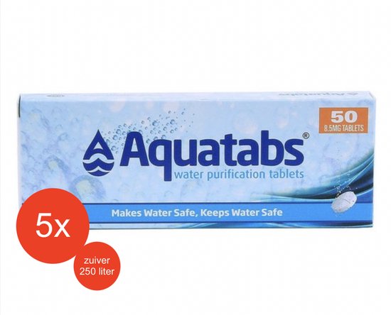Aquatabs - Waterzuiveringstabletten - 5X50 stuks - 250 liter