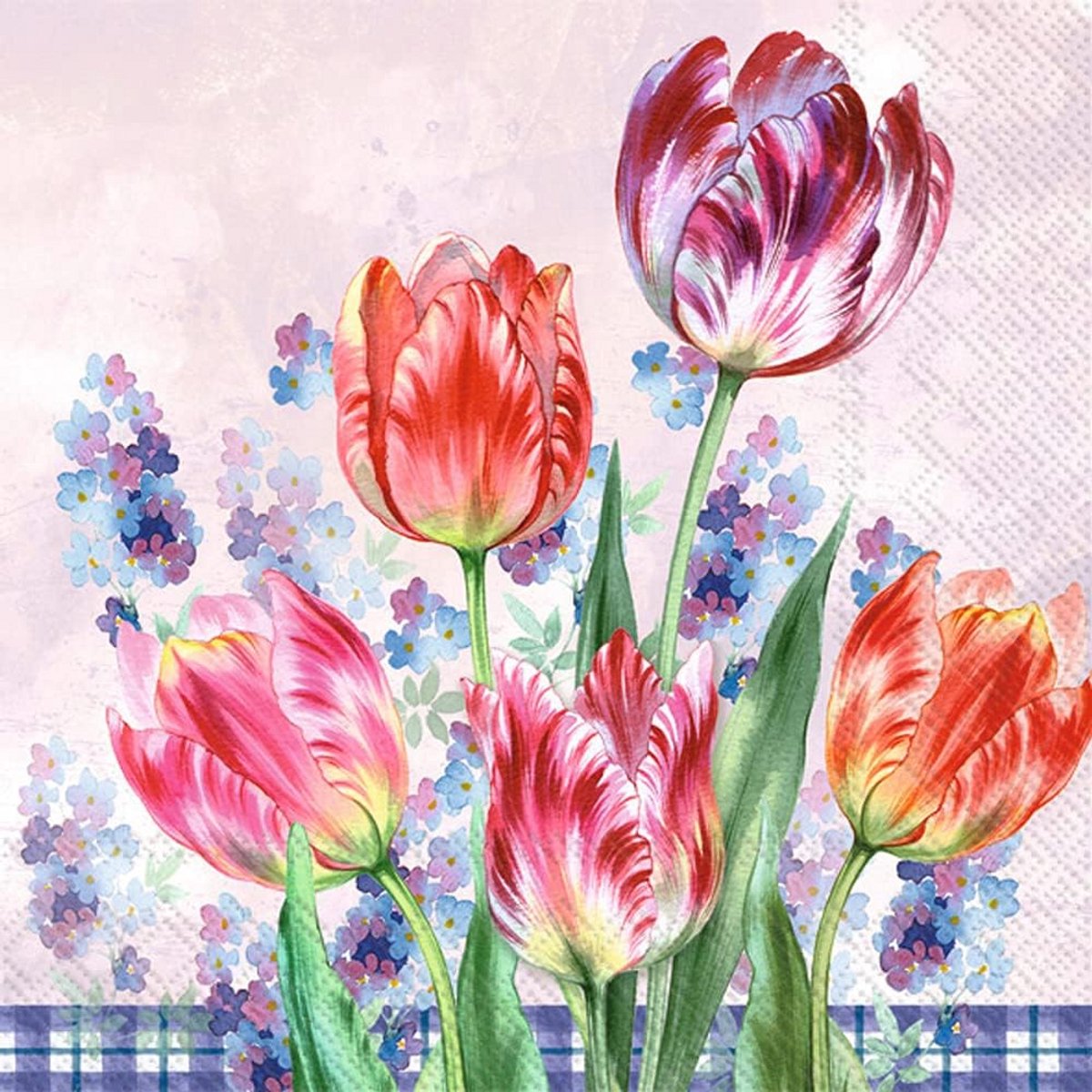 3-laags Papieren Cocktailservetten met Bloemenprint, 20 Stuks